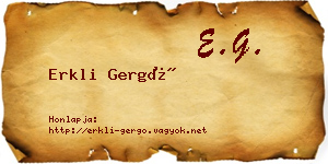 Erkli Gergő névjegykártya