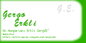 gergo erkli business card